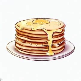 Stack of pancakes watercolor sketch