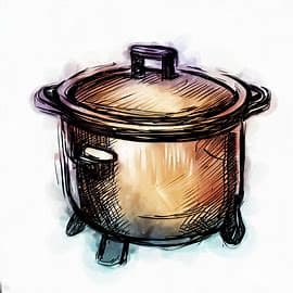 Watercolor sketch of a slow cooker