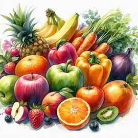 A group of fruits and vegetables