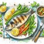 Fish dinner on a plate