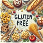 Pasta and breads around the words gluten free
