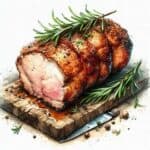 Pork roast on a cutting board