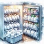 Packages wrapped in a freezer