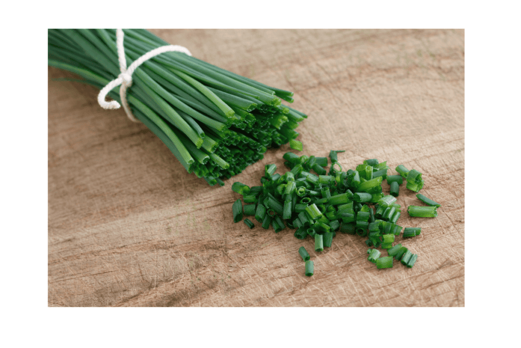 a bunch of chopped chives