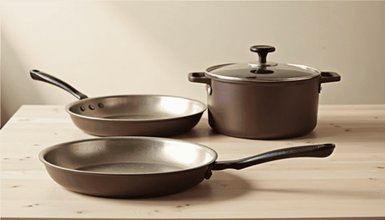 a group of pots and pans on a table