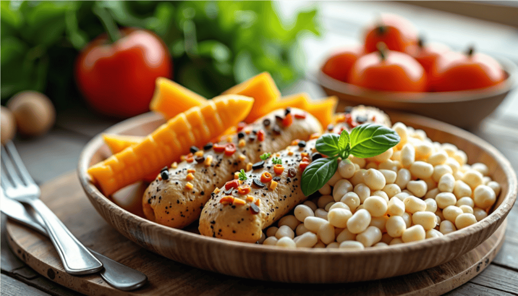 a plate of food on a table