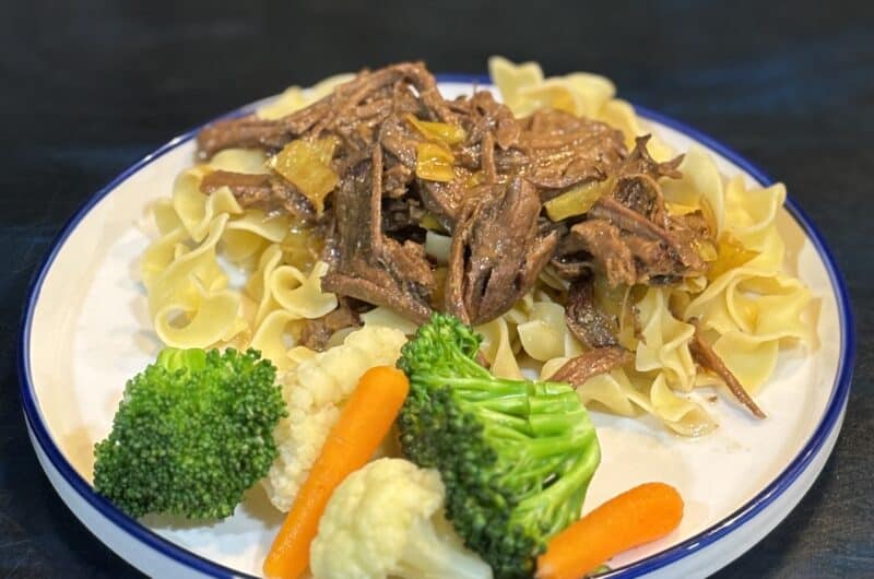 Mississippi Pot Roast: a plate of food on a table
