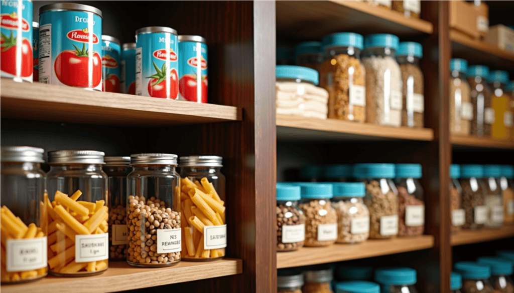 shelves of food on shelves