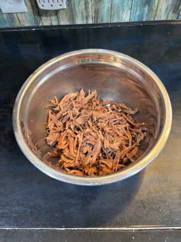 a bowl of shredded meat